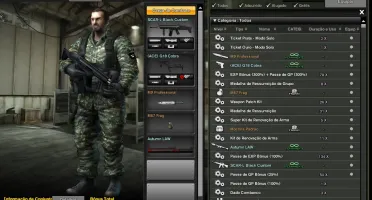 Conta COMBAT ARMS, 17 Armas Permanentes, Patente TNC 2