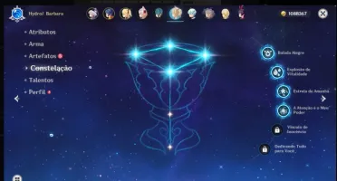 Conta genshin impact Ar 37, Qiqi e Arco de Amos.