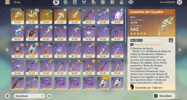 Conta Ar57 Nahida C2+arma / Tighnari+arma/Cyno/Nilou/Ganyu