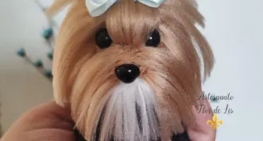Miniatura Yorkshire - Amigurumi de Crochê com Feltragem