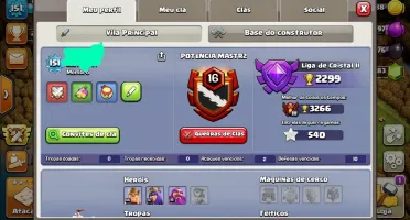 CONTA NO CLASH OF CLANS CV 11 QUASE FULL