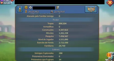 Conta 20M poder / 23M kills