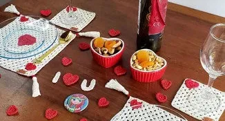 Kit Decorativo do Amor em Crochê