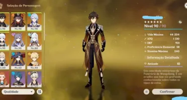 Conta genshin Zhongli, Ayaka, Ayato, Hutao, Shenhe, Mona...