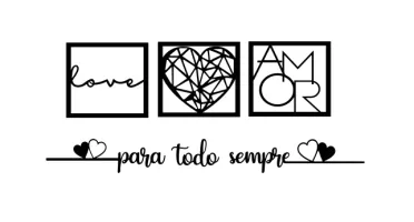 Trio de Quadros e Frase Para Todo Sempre em MDF