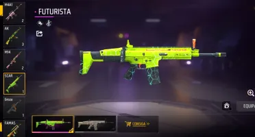 Conta ff com skins e armas