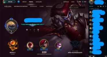 Conta de LOL lvl 58, Season 7 Platina 4.