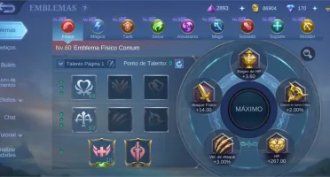 Conta MLBB emblemas Full - TOP