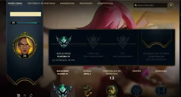 Conta Level 32 |Platina IV | 63.6% Win Rate