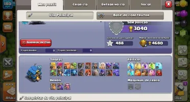 Conta de Clash of clans cv12