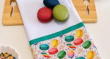 Pano de Prato Artesanal Macarrons - 50 x 70 cm