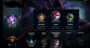 CONTA LOL, PLATINA 4, 60 SKINS