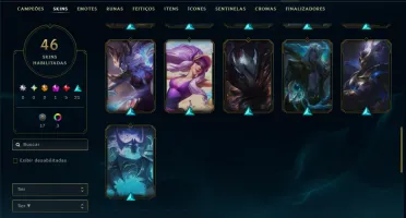 Unranked com 100 Champs e 46  Skins ( ADC / MID )