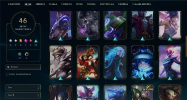 Unranked com 100 Champs e 46  Skins ( ADC / MID )