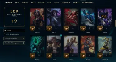 Unranked com 100 Champs e 46  Skins ( ADC / MID )