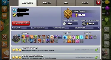 VENDO CONTA CLASH OF CLANS CV9 BEM AVANÇADO BARATO