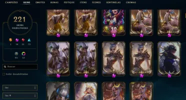 Conta LOL 221 Skins, 9 Mitica, 65 legado lvl 293