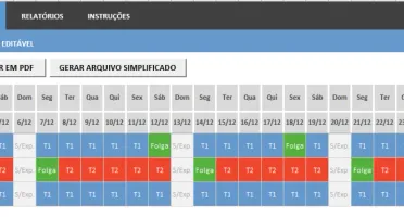 Planilha De Escala De Trabalho Em Excel 4.0