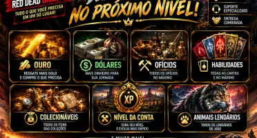 [PC]UP DE CONTA RED DEAD ONLINE - OURO, CASH, NÍVEL E OFÍCIO