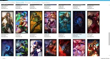PROMOÇÃO CONTA GOLD 1 44 skins e 88 champs SMURF