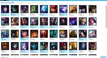 PROMOÇÃO CONTA GOLD 1 44 skins e 88 champs SMURF