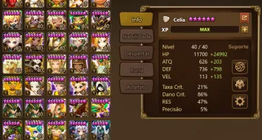 Conta Summoners War - LD Celia + Kinki + Robo-F29 + Amarna