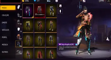 CONTA FREE FIRE FULL GEMADA COM CALÇA ANGELICAL E MUITO MAIS