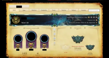 Conta Platina IV S5 e S6 com 60 campeões e 30 skins!!!