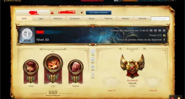 VENDO CONTA NO LOL - GOLD 3- 60 SKINS- 100 CAMPEOES