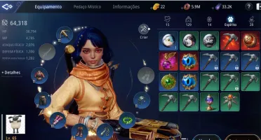 Conta Mir4 Lv65 5pet, picareta e couro epico
