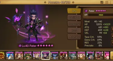 Conta do Summoners War lev 25
