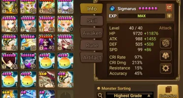 Conta summoners war endgame pve com cadiz (vampiro dark)