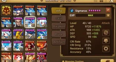 Conta summoners war endgame pve com cadiz (vampiro dark)