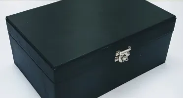Porta Joias Grande 5 andares Preto e Bege com Espelho
