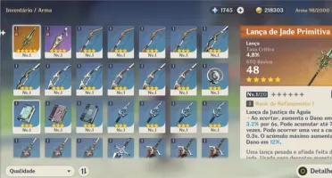 Genshin impact ar10 kequing + lança de jade