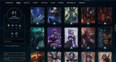 Conta ouro 3 de 85 champs e 91 skins com Sett Prestigio