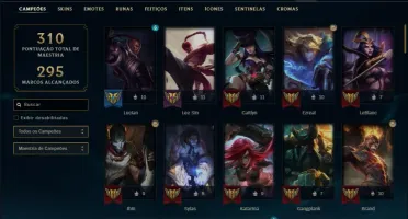Conta ouro 3 de 85 champs e 91 skins com Sett Prestigio
