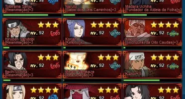 Conta Naruto Online s35, 450k, 60k cupons e 4k lingotes
