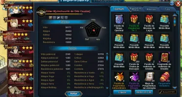 Conta Naruto Online s35, 450k, 60k cupons e 4k lingotes