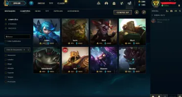CONTA LEAGUE OF LEGENDS (138 SKINS , FALTANDO 8 CAMPEOES)