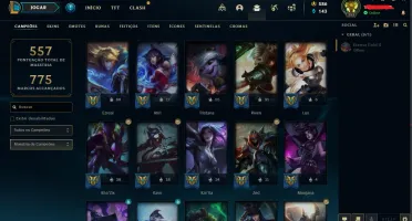 CONTA LEAGUE OF LEGENDS (138 SKINS , FALTANDO 8 CAMPEOES)