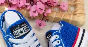 All Star de Crochê Azul Royal