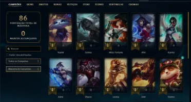 Conta prata 4 com 21 champs e 12 skins