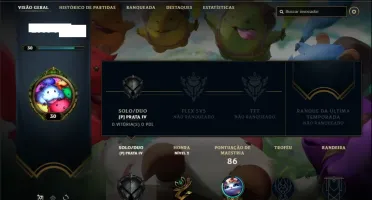 Conta prata 4 com 21 champs e 12 skins