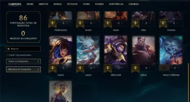 Conta prata 4 com 21 champs e 12 skins