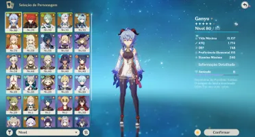 Conta Genshin Impact AR49 com personagens 6 T5