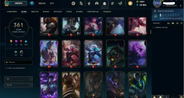 Conta Lol Platina 4, 361 Skins, All Champs