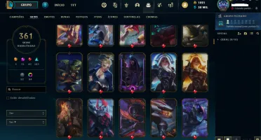 Conta Lol Platina 4, 361 Skins, All Champs