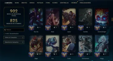 Platina 2 com TODOS os Champs e 264 Skins ( JG / ADC / SUP )