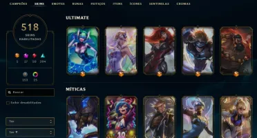 Vendo conta League Of Legends com 518 Skin, e 15 Skin Ed. Pr